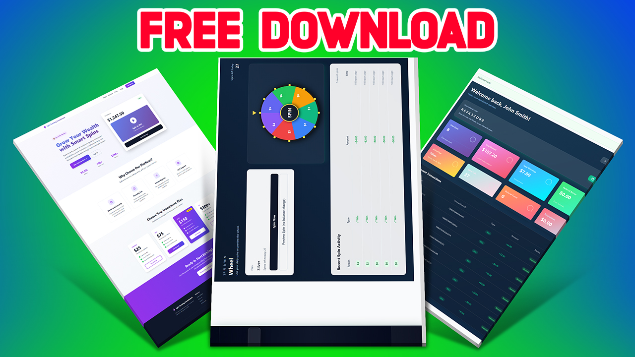 Create Spin & Investment Website for FREE